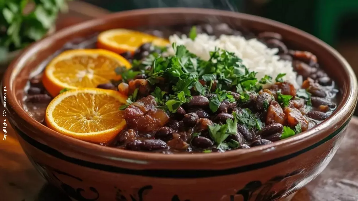 Feijoada à Brasileira com Arroz, Farofa e Salada