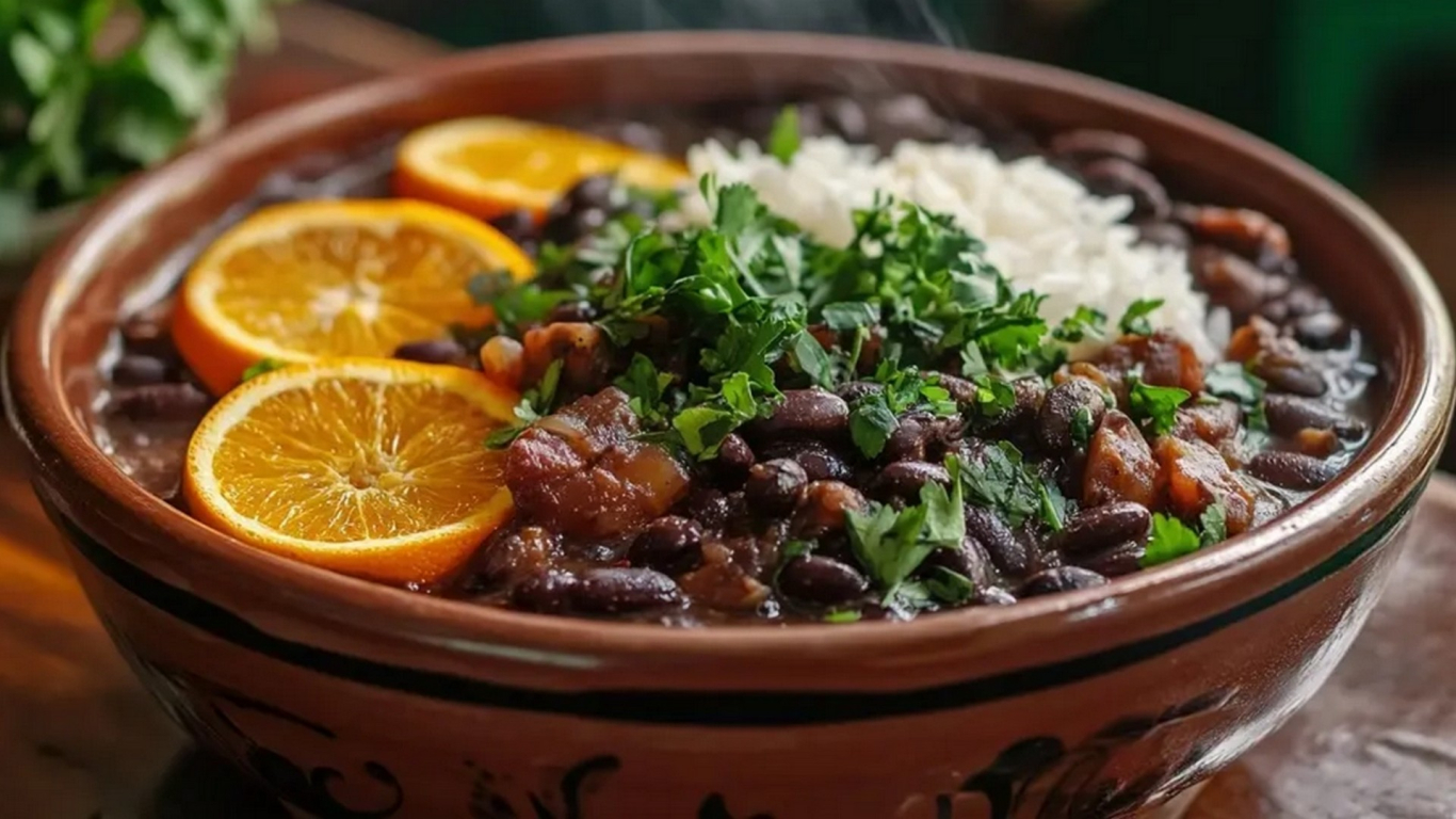Feijoada &agrave; Brasileira com Arroz, Farofa e Salada