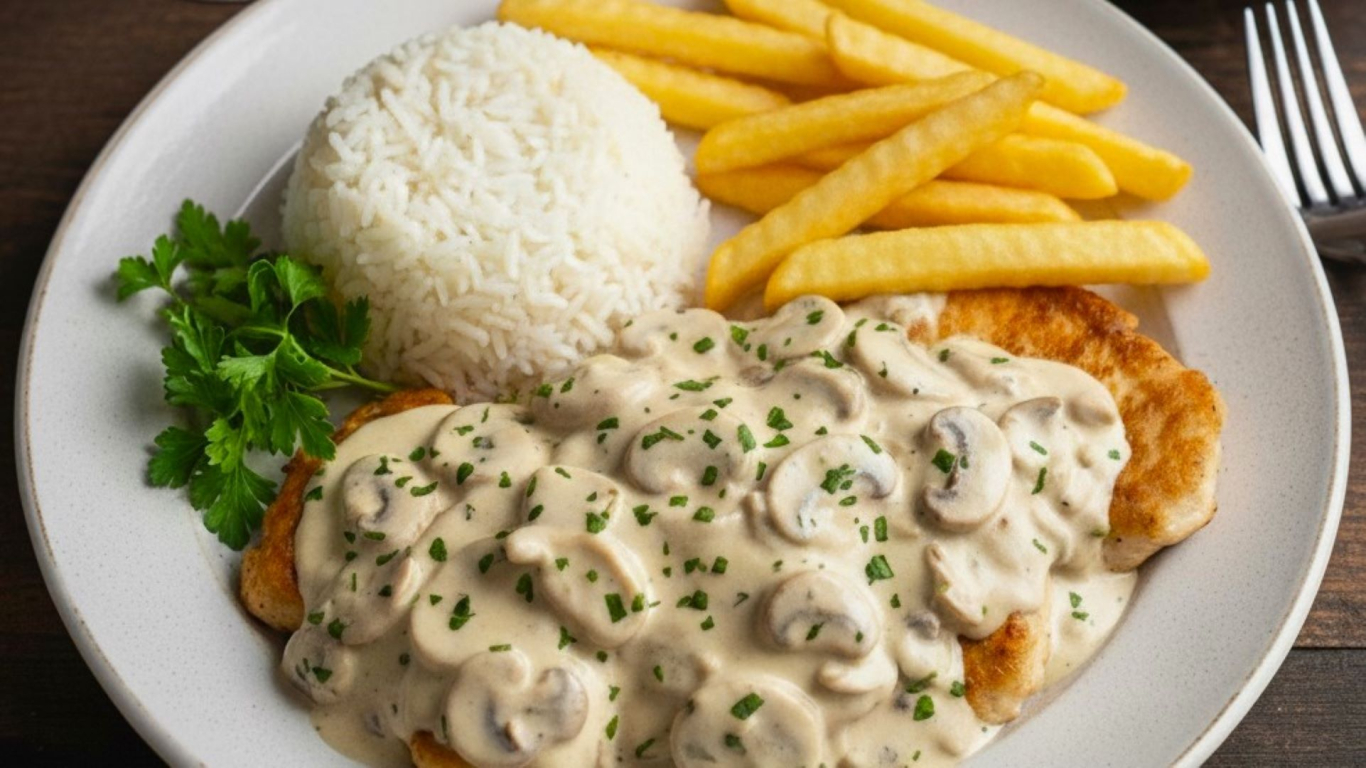 Bifinhos de Per&uacute; com Natas e Cogumelos